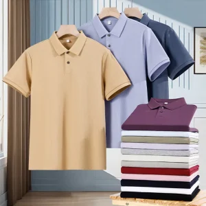High Quality 100% Cotton Men’s Blank Golf Shirts Embroidered Logo Knitted Breathable Short Sleeve Polo Shirts