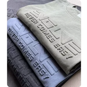 High Quality 100% Cotton Unisex T Shirt Men’s Blank O neck Tshirt Custom 3D Embossed T Shirts