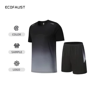 High Quality 100% Polyester Breathable Comfortable Moisture Wicking Men’s Sports Set for Running Fitness Men’s Activewear Set