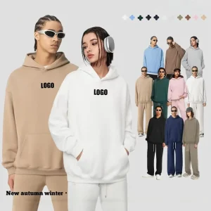 High Quality 350 Gsm Men’s Hoodies Sweatshirts Unisex Oversized Pullover Hoodies Custom Logo Blank Heavyweight Cotton Hoodie
