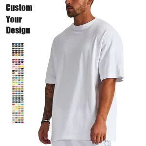 High Quality Blank Cotton StreetWear Tshirt Oversized Drop Shoulder T shirt Custom Print Logo HeavyWeight White T Shirt For Men