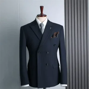 High Quality Business Suit Blazer for Men Double Breasted blazer Hommes for Groomsmen Plus Size Men’s Suit Blazer
