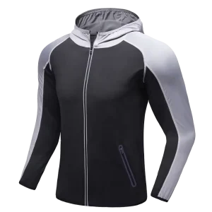 High Quality Custom Logo Men’s Workout Zip Up Hoodies Athletic Quick Dry Sweatshirts Jacket Running Jogging Outerwear