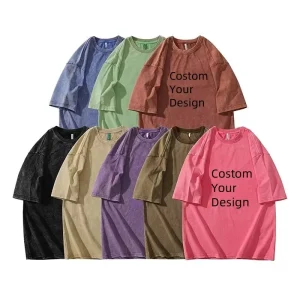 High Quality Custom Men Acid Wash T Shirt Streetwear Hip Hop 100% Cotton t Shirts With logo Customize Oversized Vintage T-shirt