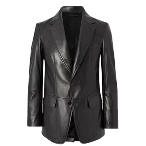 High Quality Custom Notch Lapels Blazers Spring Autumn Slim Fit Men Suit Jackets Fashion Soft Leather Blazer