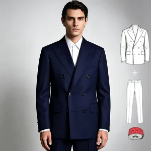 High Quality Custom Size Color Luxury MTM Business Suits 2 PiecesTailored Men’s Blazer with Breathable Viscose Polyester Fabric