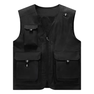 High Quality Custom logo Men’s Multi Pocket Vests Outdoor Casual Fishing Volunteer Utility Tactical Photography Work Uniform