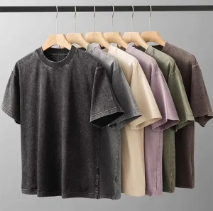 High Quality Custom logo Stone Print Vintage Plus size T shirt 100% Cotton Heavy Street Style Men’s Acid Wash T shirt