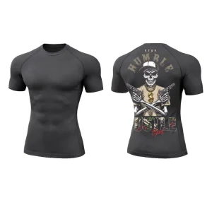 High Quality Customized Color Short Sleeve Men’s Compression Training Wear Anti Shrink Fitness Tight Top for Gym Enthusiasts
