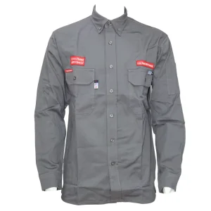 High Quality Customized Men’s Long Sleeve Work Shirt Breathable Flame Retardant Workwear in Plus Sizes Lightweight