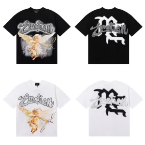High Quality Diamond 100% Cotton Tshirts Tee Cotton Streetwear Graphic Vintage Heavyweight T shirt Men