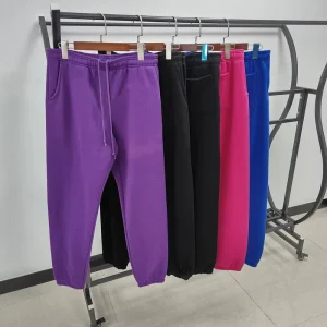 High Quality Eco Friendly Breathable 100% Cotton Men’s Autumn Casual Sweatpants Thickened Fleece Elastic Waist Hip Hop Pants