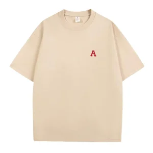 High Quality Embroidered Logo Summer Loose Casual Pure Cotton T shirt Men’s and Women’s Short Sleeved Sportswear