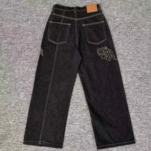 High Quality Fashion Men’s Jeans Wide Straight Trousers Men Designer Stretch Denim Blue Black Mertra Jeans for Men