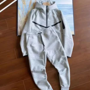 High Quality Fleece Hoodie Men’s Jacket Casual Set Fall Two Piece Suit Sportswear Tracksuit