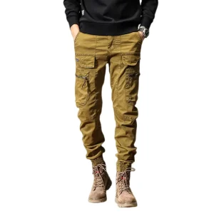 High Quality High Street Men’s Gradient Cargo Trousers New Design Streetwear Hip Hop Multi Pocket Pants