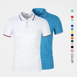 High Quality Ice Silk Fabric Breathable Summer Polo Shirt Custom LOGO Short Sleeve Men Sport Polo T Shirt