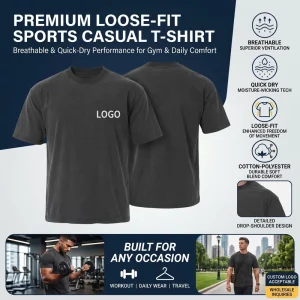 High Quality Loose Fit t Shirt for Men Tee Custom Sports Brand Skin-Friendly Quick Dry Gym Workout Men’s T-Shirts