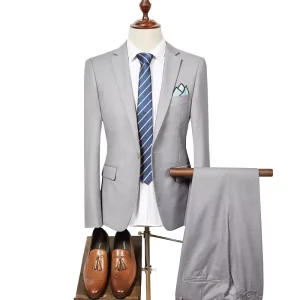 High Quality Men’S Suit Two Pieces Suit Slim Business Work Customization Men’S Suit