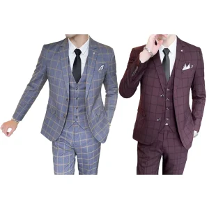 High Quality Men’s 3 Pieces Jacket Vest and Pants Suits Men Business Suits Wedding Dresses Plus Size Jacket