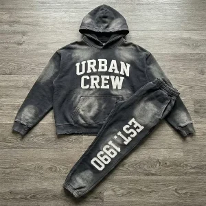High Quality Men’s Casual Hoodie Sweatshirt Set Autumn Knitted Fabric Embroidery Digital Printed Logos Hoodie Sets