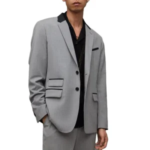 High Quality Men’s Custom Heavyweight Wool Blend Contrast Collar Notch Lapel Slim Fit Blazer Men’s Suit Office Men Formal Wear