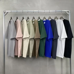 High Quality Men’s Sports T-Shirts Woven Fabric Oversized Fit Short Length Brand Sportswear