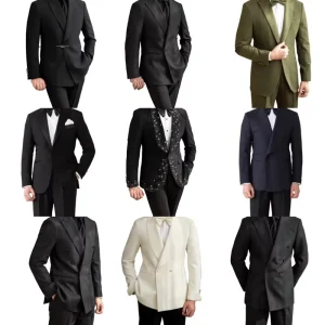 High Quality Men’s Wedding Clothing Two-piece Set Fashionable Slim Fit Solid Color Business Office Suit Plus Size
