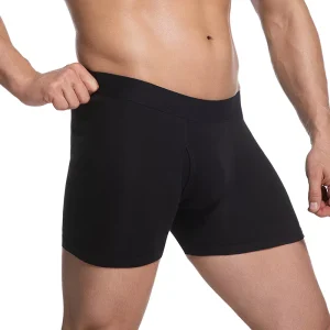 High Quality Natural Cotton Long Underwear Comfortable Sports Men’s Boxers Briefs with Fly in Stock Custom Brand Logo Shorts
