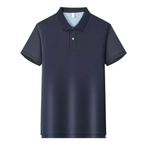 High Quality Silk/Cotton Anti-Wrinkle Custom Logo Short Sleeve Men’s Adult Golf Shirt