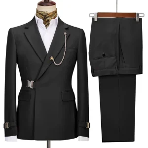 High Quality Striped Fabric Single Breasted Long Sleeves Business Casual Coat Wedding Wear Men Suit Blazer