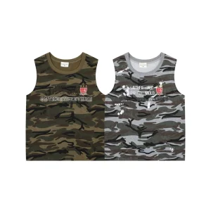 High Quality Summer Men’s Camouflage Breathable T-shirts Sleeveless Graphic Running Vest Cotton Oversized Gym Tank Top