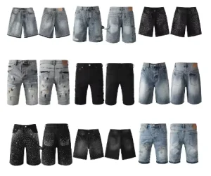 High Quality Summer Men’s Mid Waist Hip Hop Ripped Distressed Denim Straight Nylon Cotton Jeans Shorts Slim Fit KSB