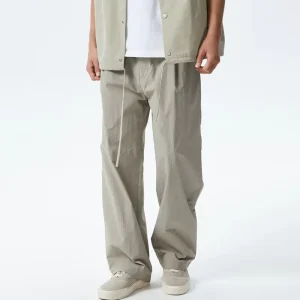 High Quality Woven Pants Manufacturers Men Baggy Pants Straight Trousers Relaxed Woven Wide Leg Pants for Men