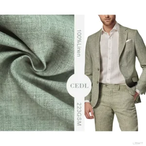 High Quality Yarn dyed Pure Linen Same warp Yarn Spinning Process for Sophisticated Suit Jacket Fabric