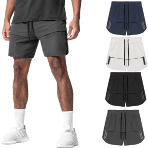 High Street Fashion Men Cotton Shorts with 3D Puff Flower Print Casual Loose Summer Drawstring Short