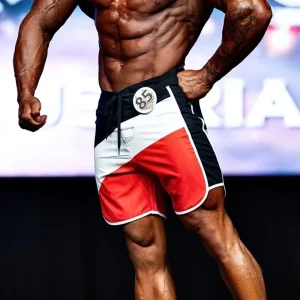 High Stretch Beach Shorts for Bodybuilding Men’s Custom Fitness Swimwear Quick Dry Fabric