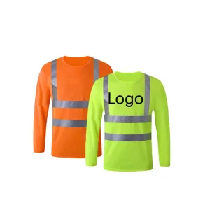 High Visibility Construction Work Shirts Men’s Long Sleeve Reflective Safety Work Clothing Custom Logo