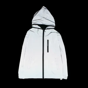 High Visibility Custom Logo Full Reflective Sport Safety Nylon Men’s Waterproof Windbreak Zipper up Cycling Running Jacket