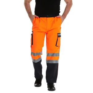 High Visibility Reflective Multi Pocket Safety Work Pants Two Tone for Outdoor Workwear Custom Logo