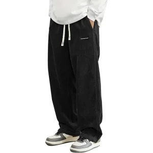 High Waist Wide Leg Corduroy Pants Vintage Casual Straight Loose Fit Private Trend Men’s Summer Workwear Style