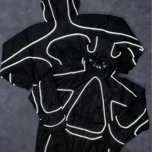 High end Custom Men’s Activewear Set with Reflective Strip Splicing and Exquisite Embroidery Street Style Loose Fit