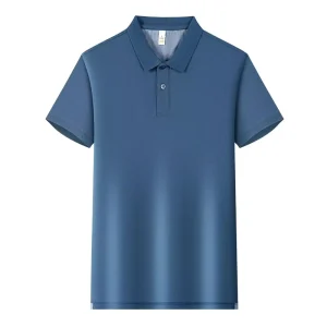 High quality Men’s Casual Jacquard Polo Shirt Short sleeved Business Polo T shirt with Collar Top Button front Golf Polo Shirt