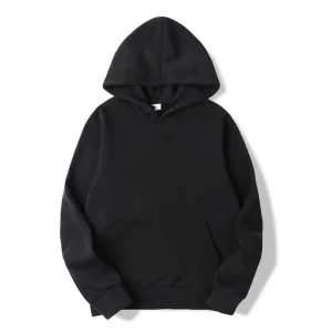 High quality User defined logo Printed Cotton Pullover Black Oversized Fluffy Printed Men’s Fitness Hoodie