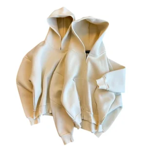 Hooded 500Gsm Loose Men’s Hoodie Super Street Style Hoodie Solid Color Luxury Pullover Heavyweight Sports Shirt