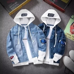 Hooded Denim Jacket Men’s Hip Hop Jeans Coat Retro Jean Jacket Street Casual Bomber Jacket Outerwear Hoodies