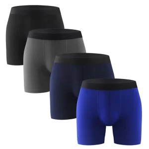 Ice Feeling Knitted Men’s Underwear Soft Comfortable Breathable High Rise Boxer Briefs Camouflage Pattern Spandex Polyester