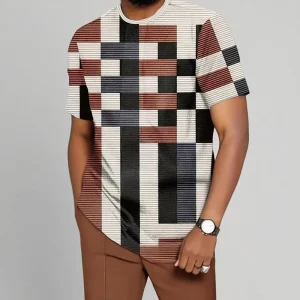 In Stock African Men’s Breathable Embroidered High Quality Smart Casual Retro Style 100% Polyester Clothing Suits Shirts Pa