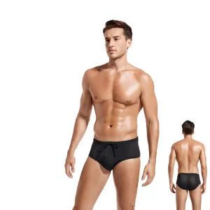 In Stock Tan Through Men’s Beach Brief SwimWear 1 Piece Black Color Swim Trunks Say Goodbye Tan Line