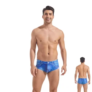 In Stock Tan Through Men’s Beach Brief SwimWear 1 Piece Swim Trunks Say Goodbye Tan Line